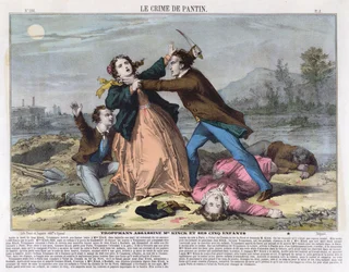 Omslagillustratie van een weekblad LOeil de la Police, ca. 1900